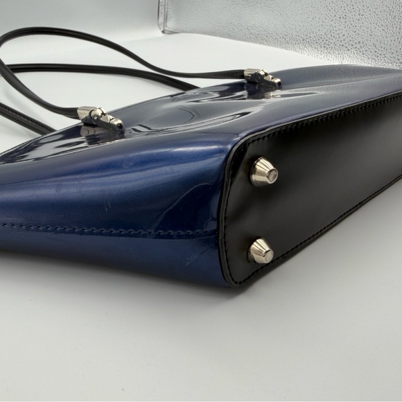 Beijo London "Over The Moon" Dark Blue Patent Y2K Shoulder Bag - Picture 4 of 6